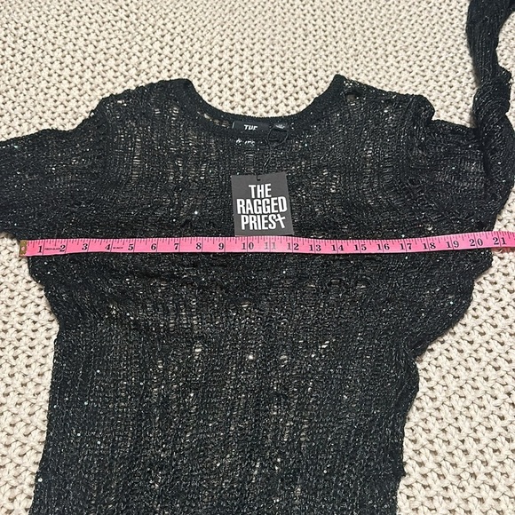 NWT the Ragged Priest Siren Sequin Distressed Knit Maxi 10 M - Picture 10 of 16